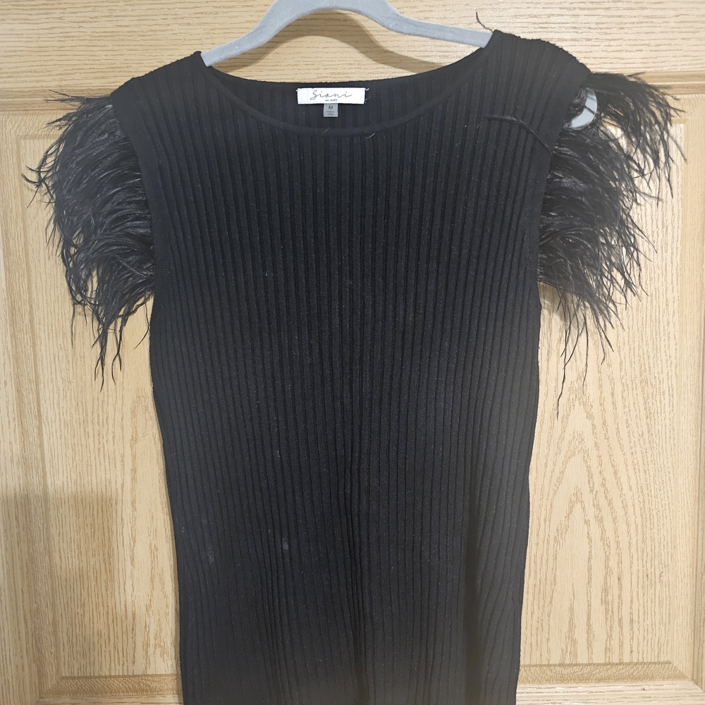 Sioni Black Milano Sweater Blouse